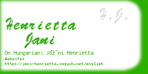 henrietta jani business card